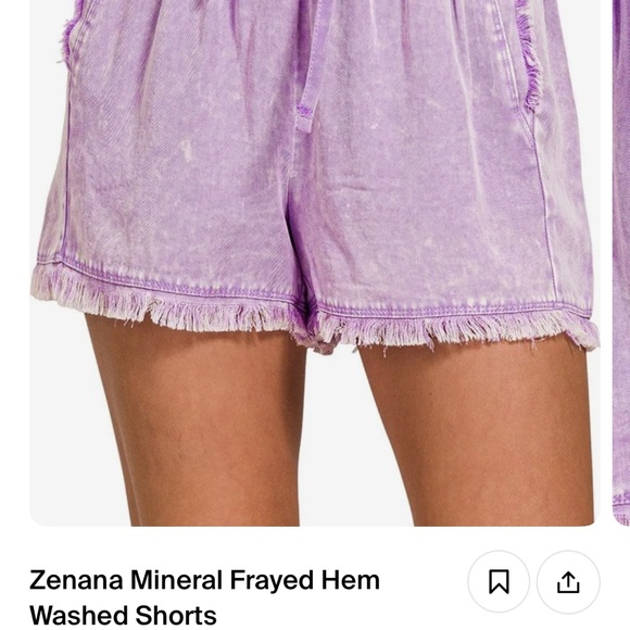 Zenana Outfitters Lavender Tencel High Waist Shorts - Picture 6 of 7